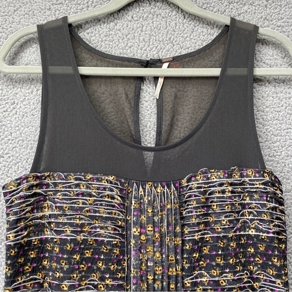 Free People Ditsy Floral Mesh Shimmy Bodycon Dress Sz M - Picture 3 of 10